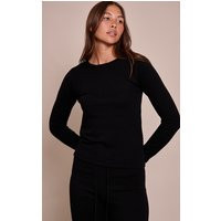 Black Long Sleeve Fine Knit Top | PrettyLittleThing US