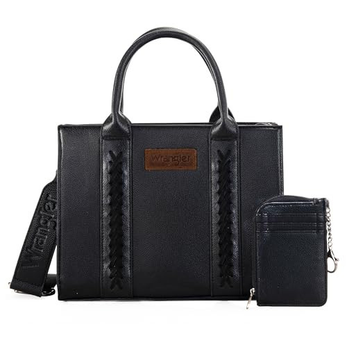 Wrangler Medium Tote Bags for Women Western Black Purse and Handbags Satchel Top-handle Country Bag bolsa para mujer for gift,WG70-S8120DBK | Amazon (US)