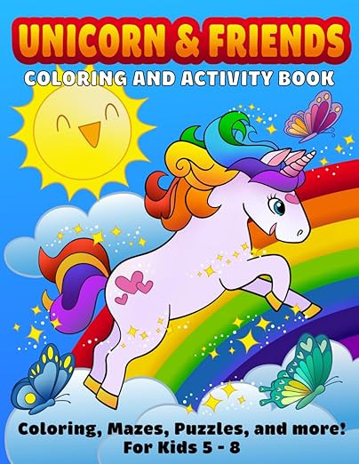 Unicorn & Friends: A Coloring and Activity Book for Kids Ages 5-8 | Amazon (US)