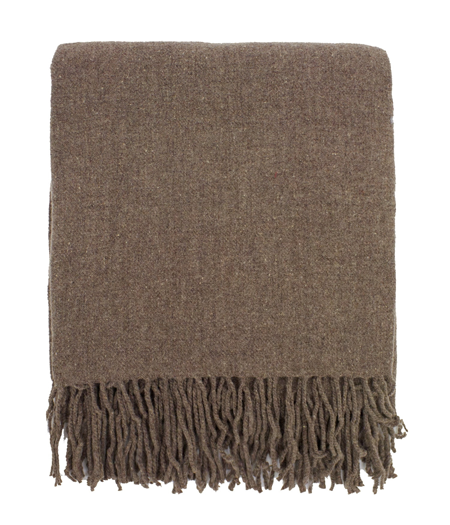 Classic Plain Cozy Wool Blend Woven Tassels Throw Blanket - 50" x 60" (Taupe) | Walmart (US)