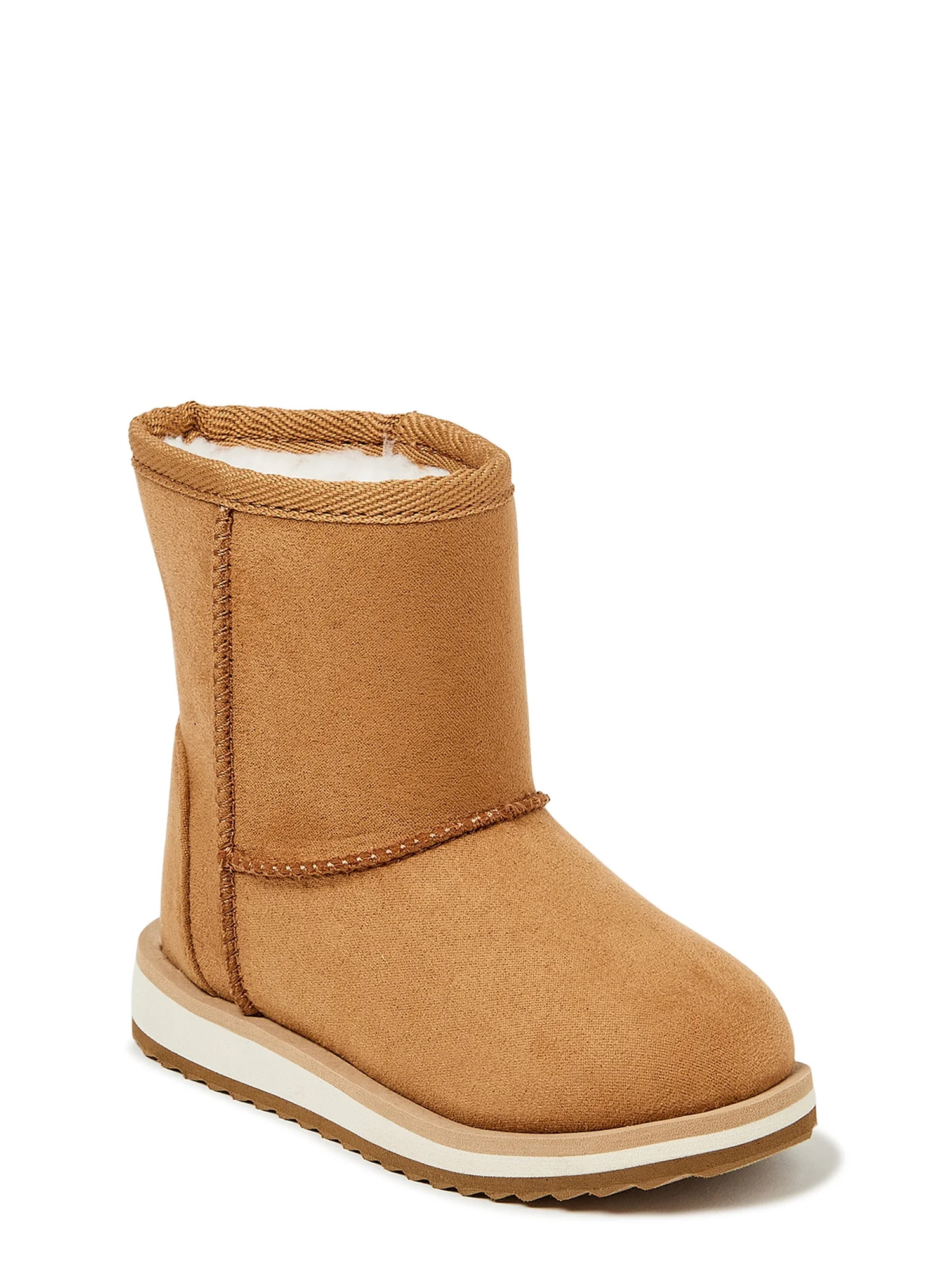 Wonder Nation Little & Big Girl Cozy Faux Shearling Winter Boot | Walmart (US)