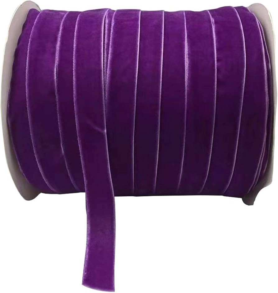 10 Yards Velvet Ribbon Spool (Purple, 5/8") | Amazon (US)