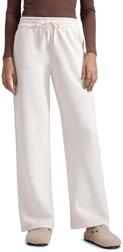 CRZ YOGA Cotton Fleece Lined Sweatpants Women 28"/30"/32" - Straight Leg Casual Lounge Pants with... | Amazon (US)