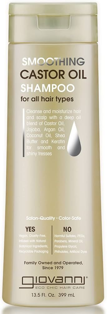GIOVANNI Smoothing Castor Oil Shampoo, 13.5 oz. – All Hair Types, Moisturize Hair & Scalp, Hydr... | Amazon (US)