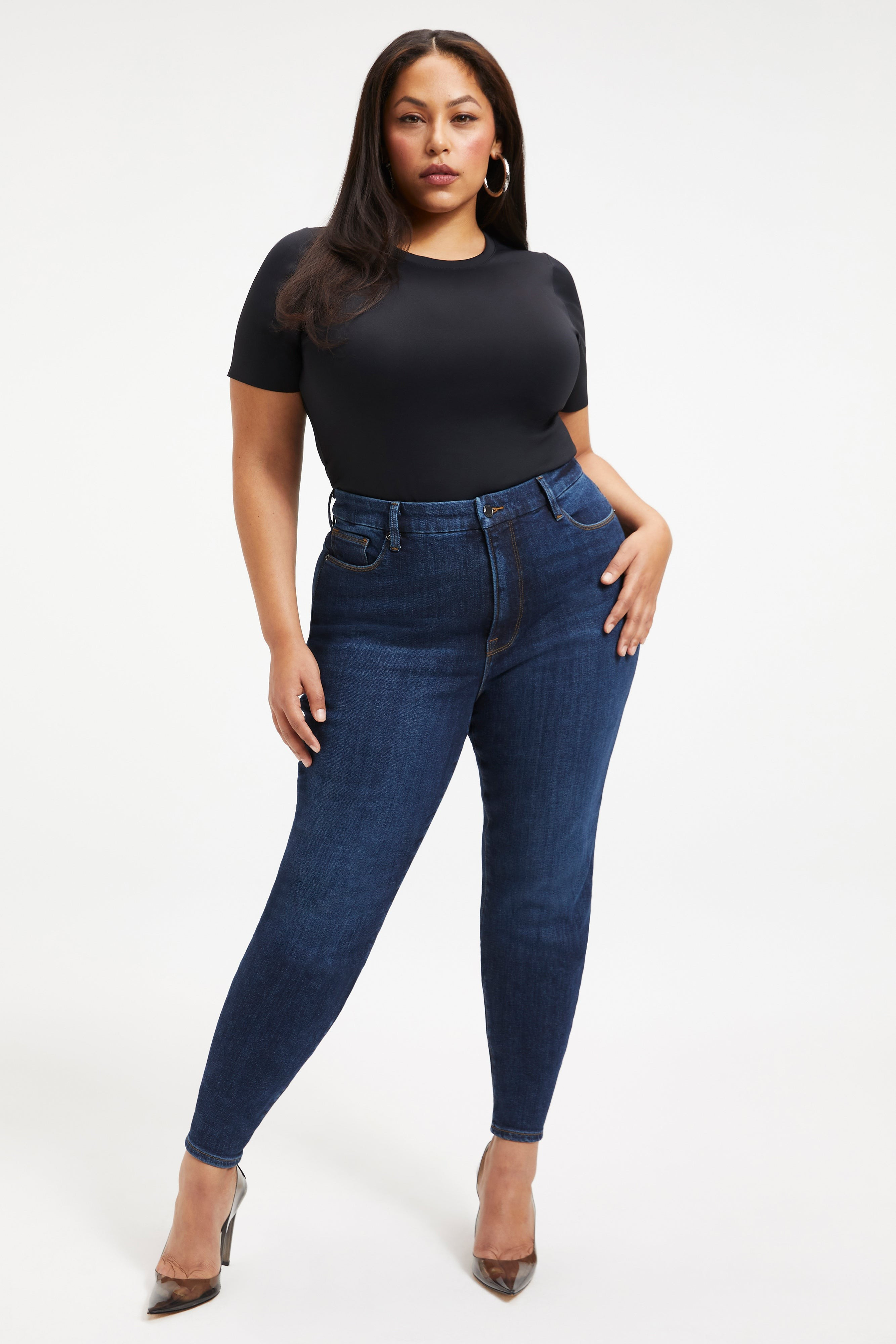 GOOD WAIST W/ CHEWED BACK PKTS | INDIGO203 | Good American