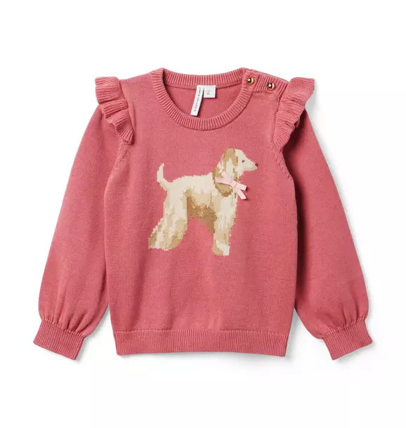 Dog Ruffle Shoulder Sweater | Janie and Jack
