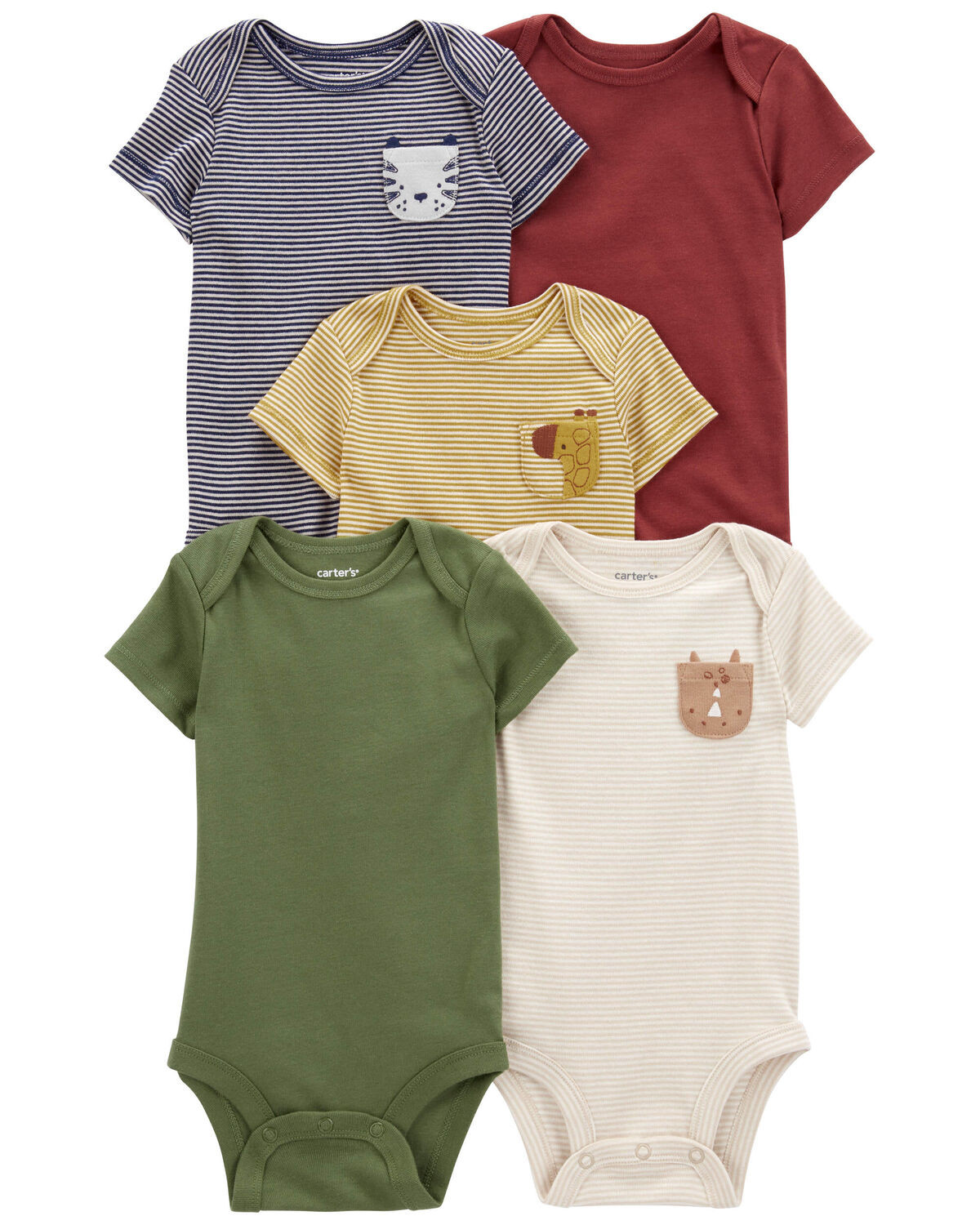 Baby 5-Pack Short-Sleeve Bodysuits - Carter's | Carter's | Carter's Inc