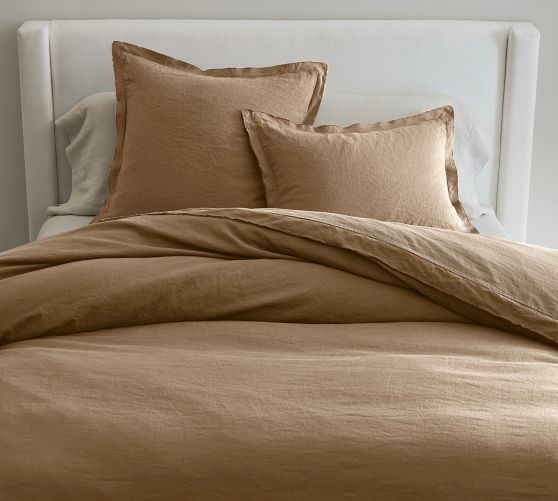 Belgian Flax Linen Double Flange Duvet Cover | Pottery Barn (US)