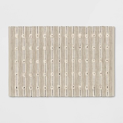 Woven Striped Flatweave Rug Black/Cream - Threshold™ | Target