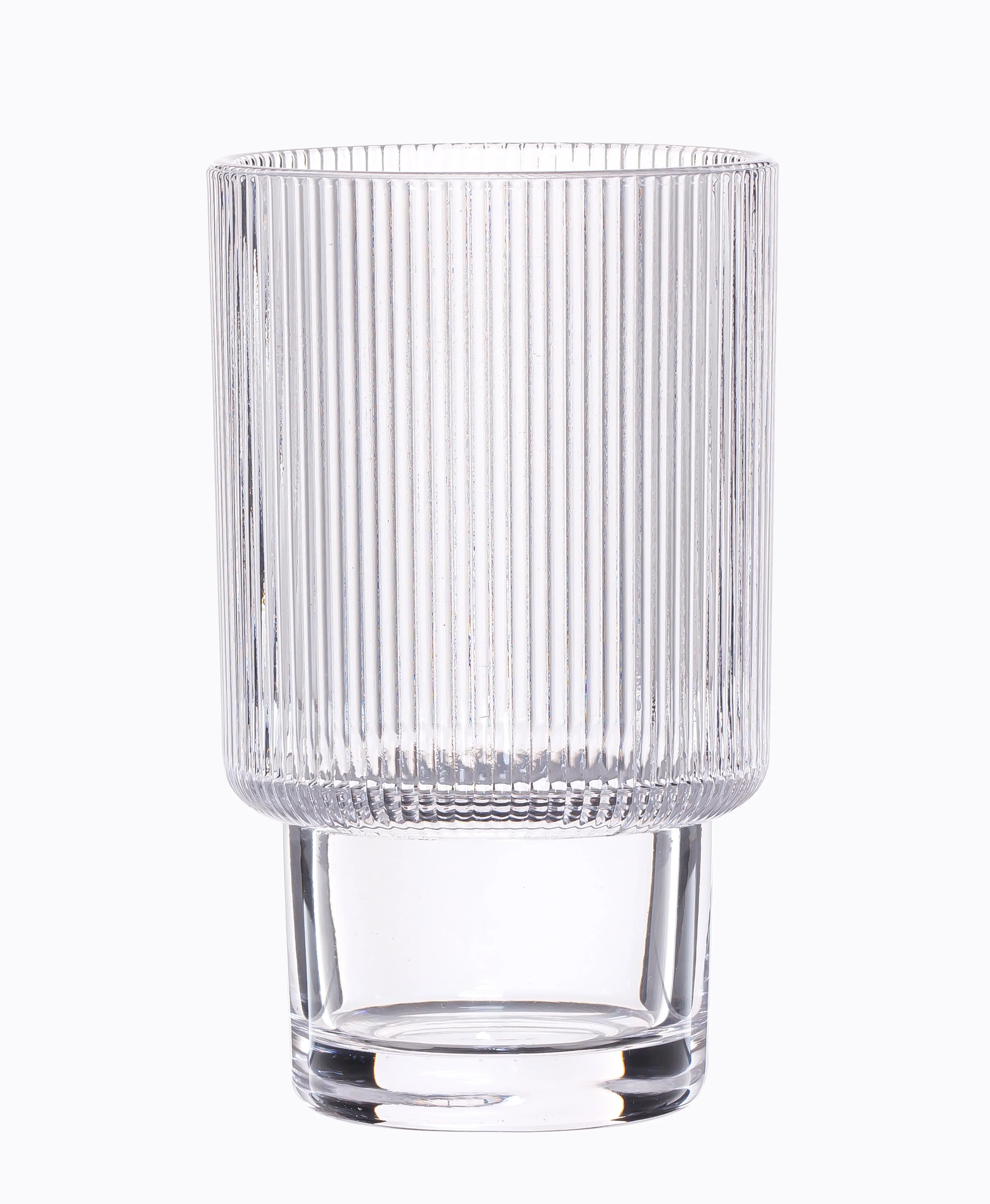 Better Homes & Gardens 13.5oz Clear Ribbed Stacking Highball Glasses | Walmart (US)