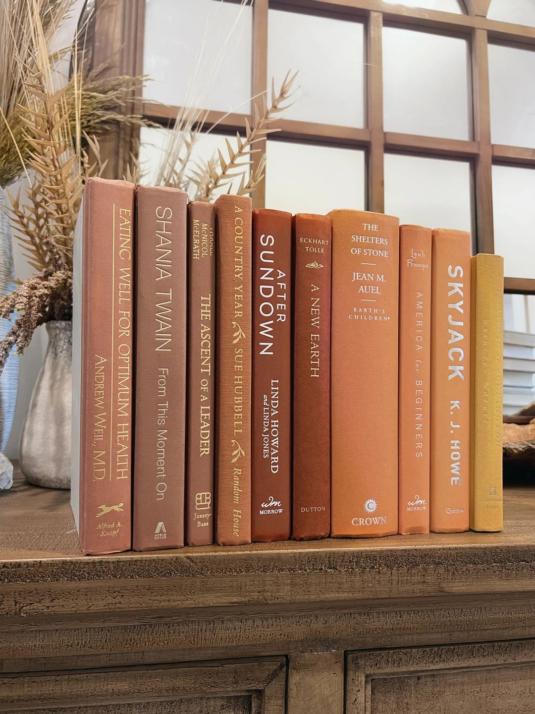 Decorative Fall Autumn Books Neutral Tone Book shelf decor bundle of Terracotta, Orange, Yellow, ... | Etsy (US)