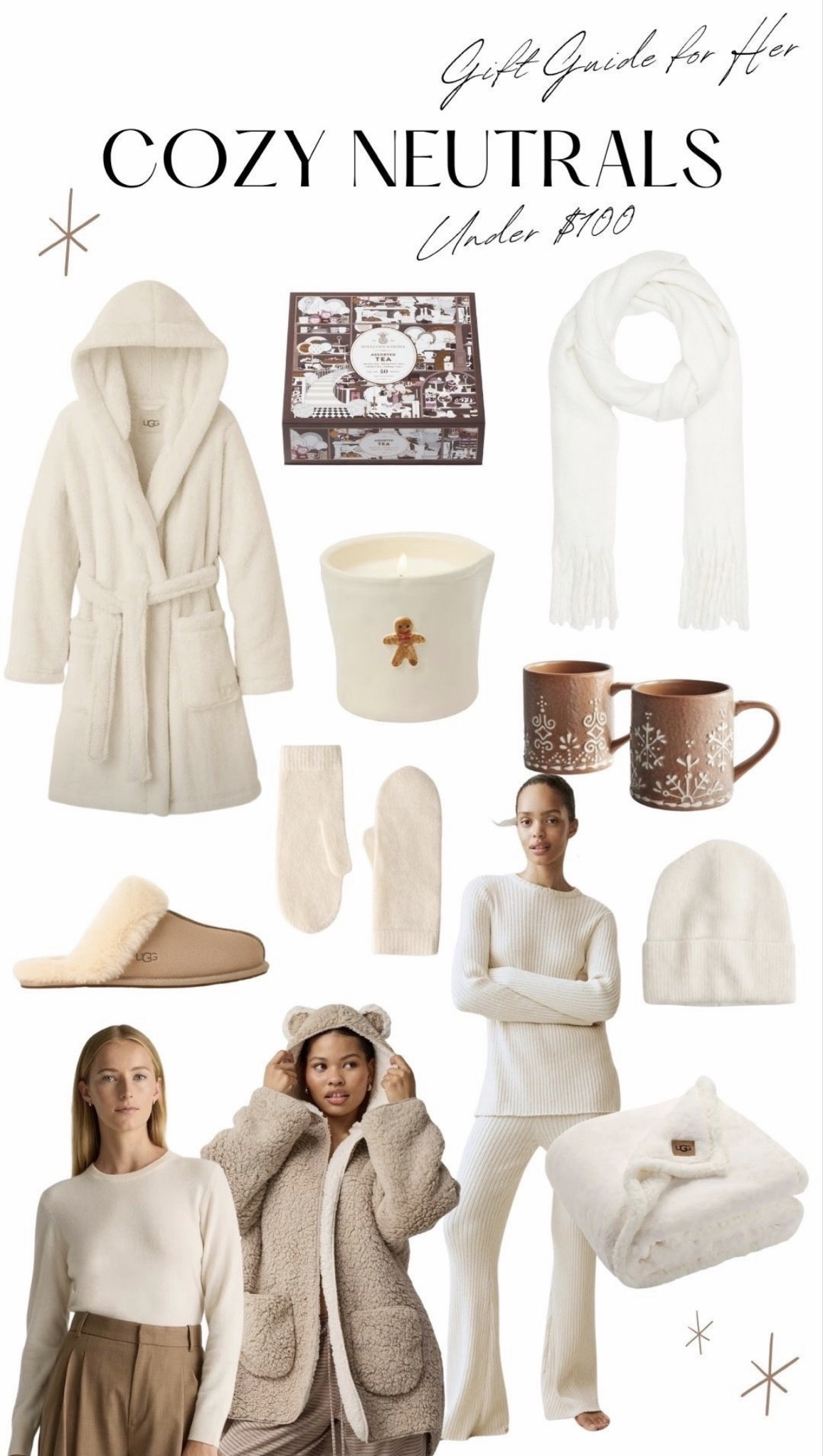 Gift Guide for Her: Cozy Neutrals.
Shop soft, plush and fluffy gifts for self-care and relaxation time under $100 
#cosy #gifts #gift #giftguide #giftsunder100 #under100 #giftguideforher #forher #beanie #scarf #slippers #uggs #blanket #robe #plush #fluffy #tea #candle #sweater #mug #loungeset #hoodies #winter 

#LTKGiftGuide #LTKFindsUnder100 #LTKHoliday #LTKSaleAlert #LTKFindsUnder50 #LTKFindsUnder100