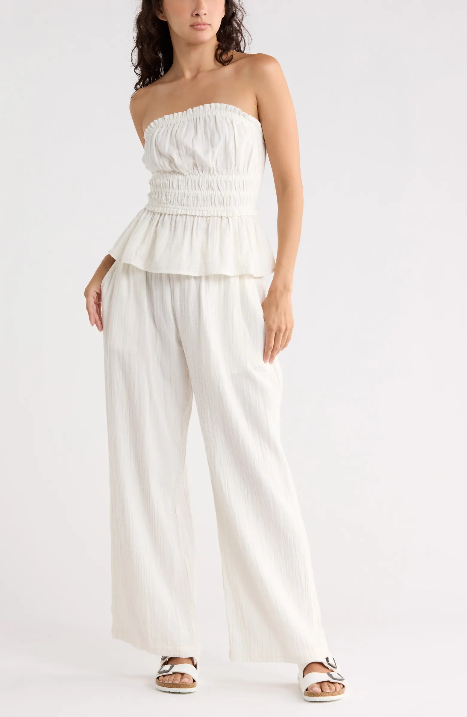 Abound Cotton Gauze Wide Leg Pants | Nordstromrack | Nordstrom Rack