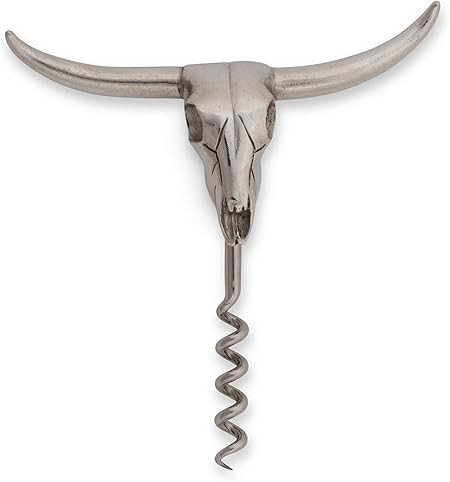 Vagabond House Pewter Cow Steer Skull Wine Pull Southwestern Longhorn Corkscrew 5 inch Long | Amazon (US)