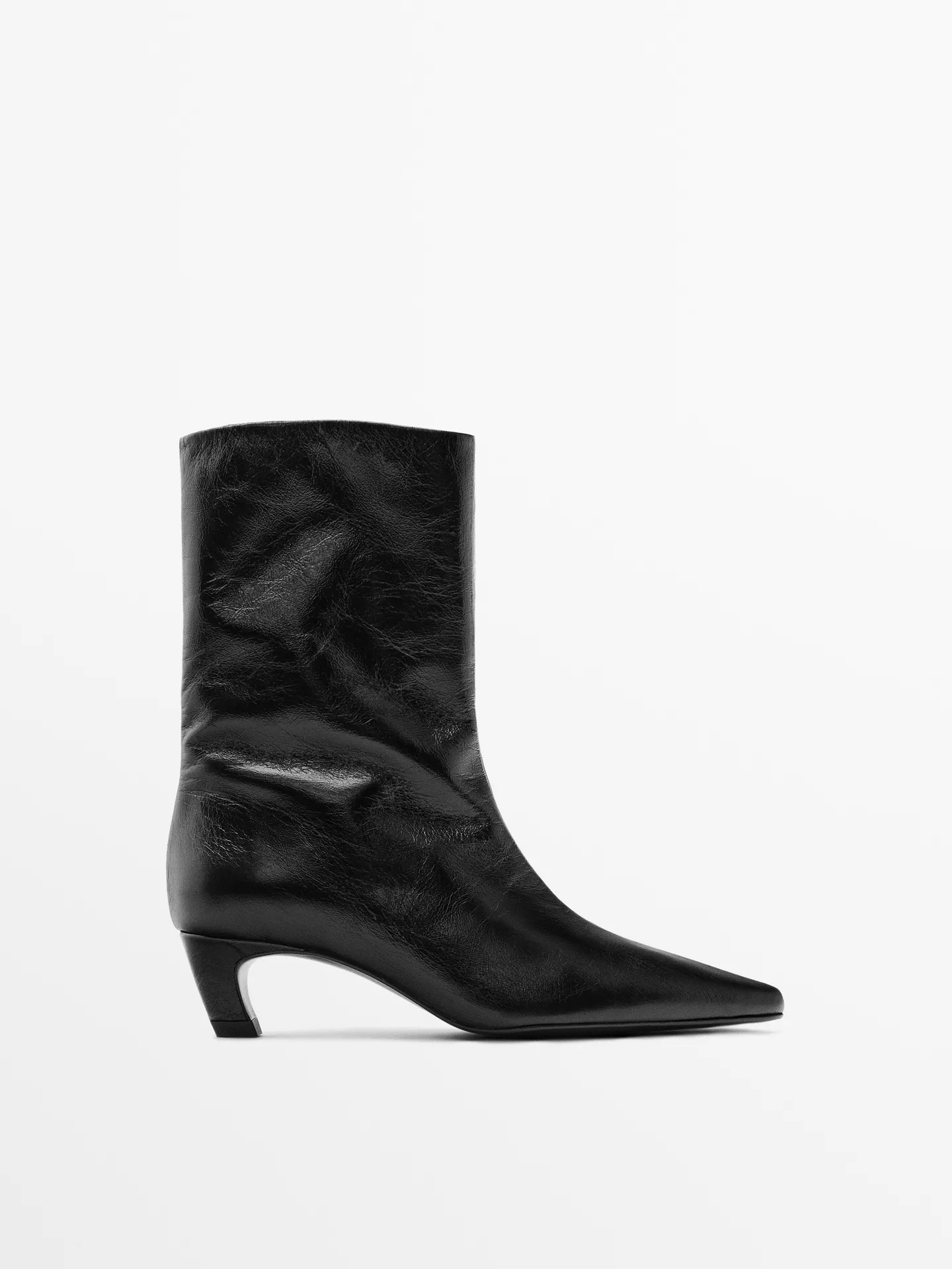 Bottines cuir talon | Massimo Dutti FR