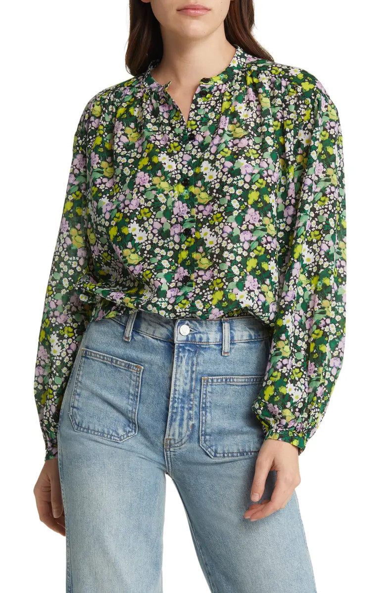 Floral Cotton & Silk Blouse | Nordstrom