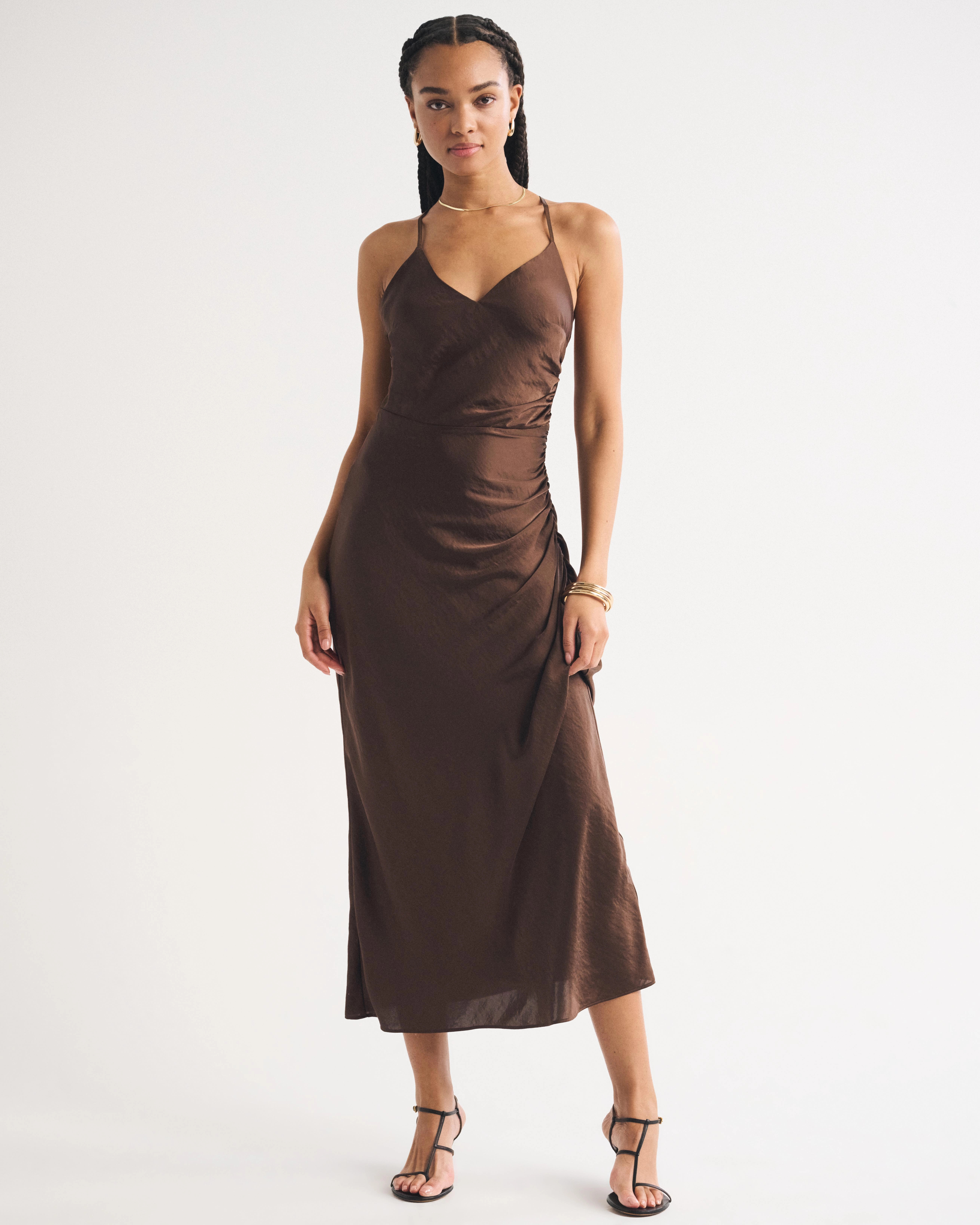 Open-Back Hardware Maxi Dress | Abercrombie & Fitch (US)