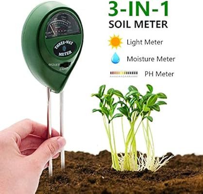 [2019 Upgraded] Soil Moisture Meter - 3 in 1 Soil Test Kit Gardening Tools PH, Light & Moisture, ... | Amazon (US)
