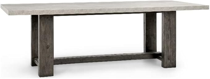 Kosas Home Valley 94" Transitional Wood Dining Table in Antique Gray | Amazon (US)