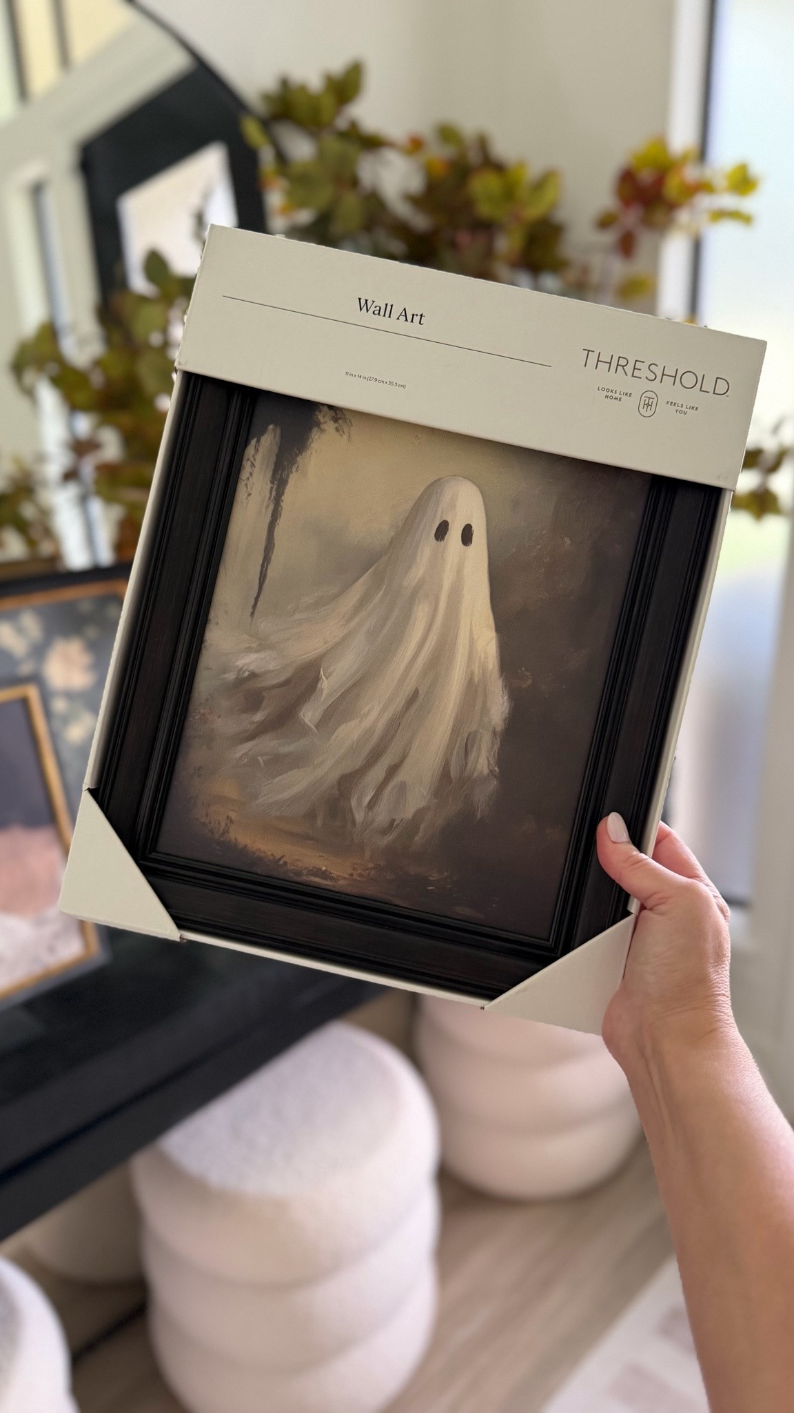Dare I say I found my favorite Halloween art to date?!  Spotted @Target yesterday and I got the last one 👻

#LTKHome