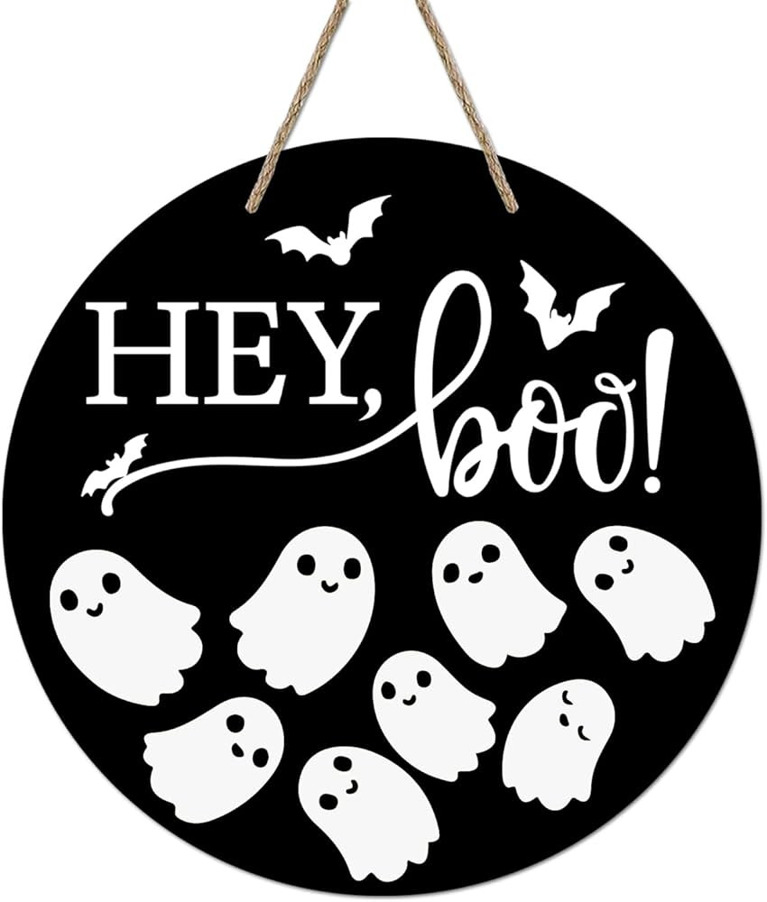 Halloween Decorations Welcome Door Sign Halloween Front Door Wall Signs Wood Hanging Decor Wreath... | Amazon (US)