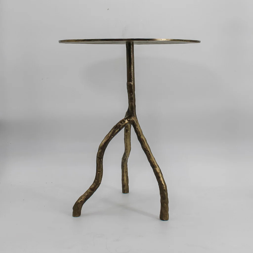 Antique Brass Aluminum Accent Table | CG Hunter