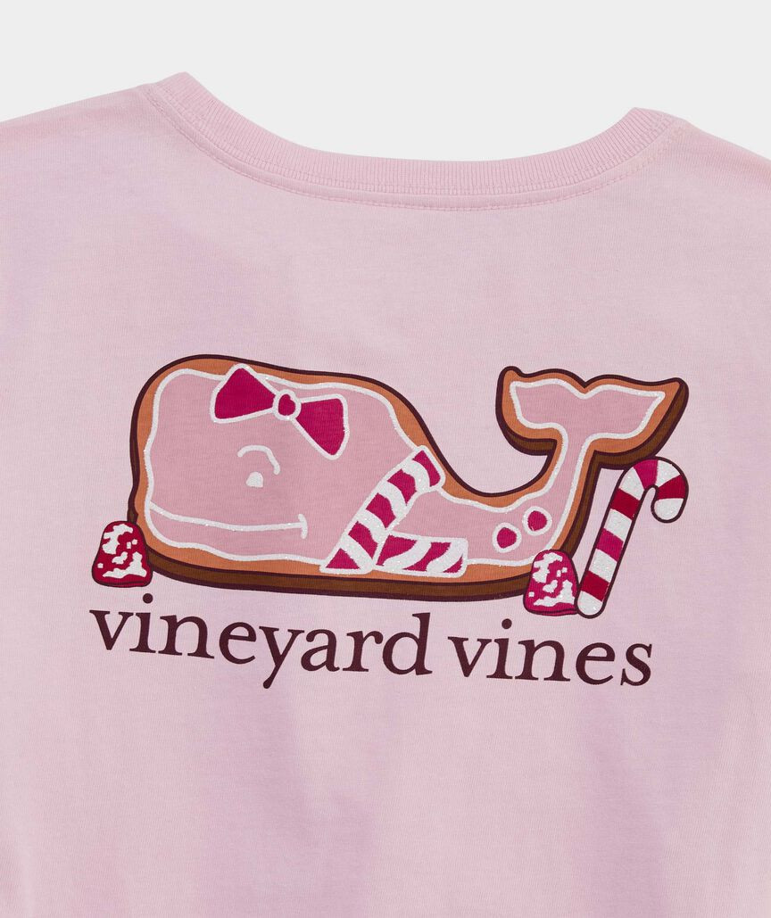Girls' Glitter Gingerbread Whale Long-Sleeve Pocket Tee | vineyard vines