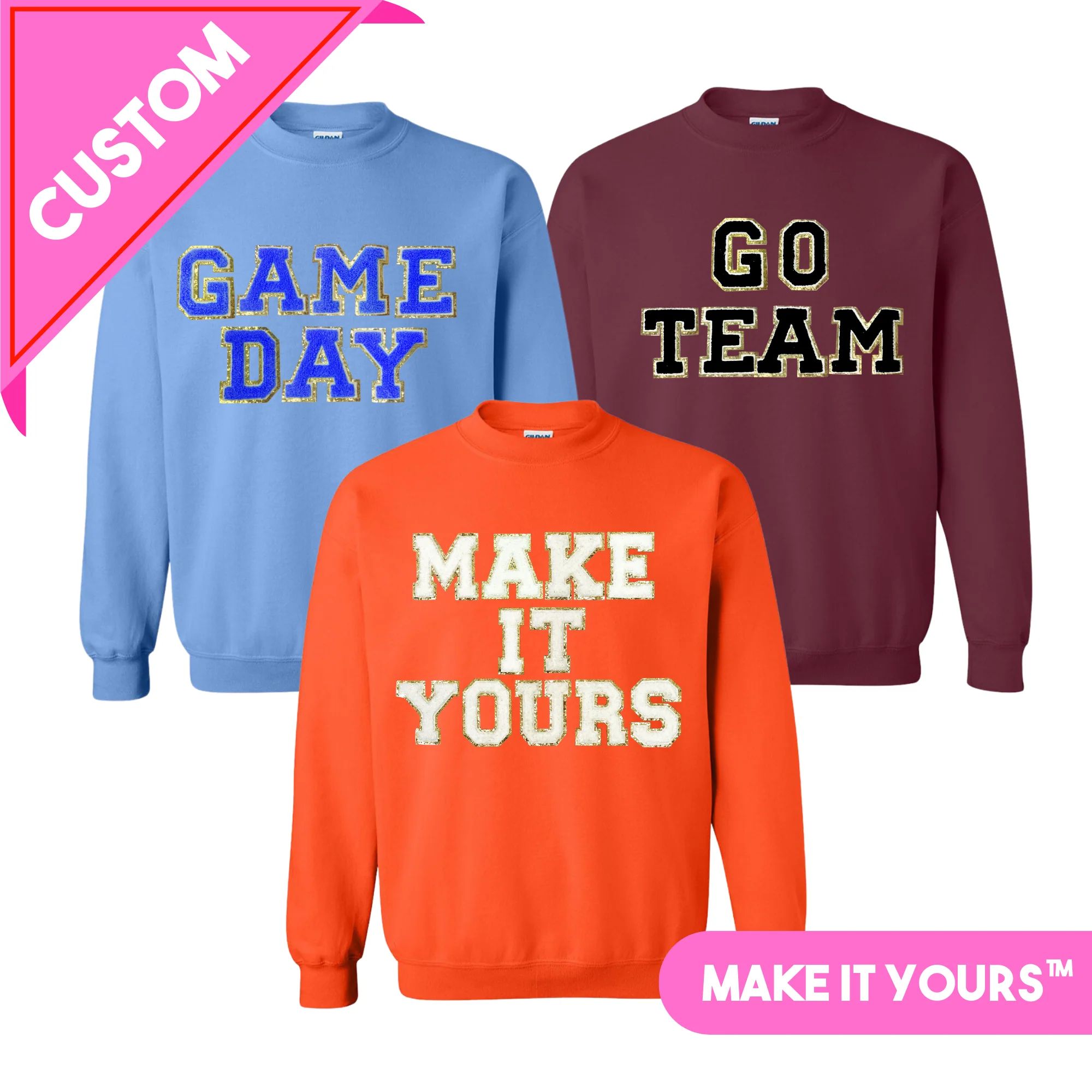 Make It Yours™ Letter Patch Gameday Crewneck Sweatshirt | United Monograms