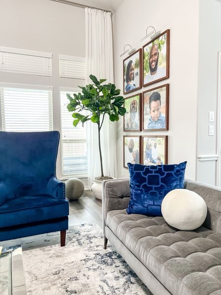 Great room, living room, faux fig tree, Smallwood home, grey and blue living room 

#LTKhome #LTKfamily #LTKsalealert