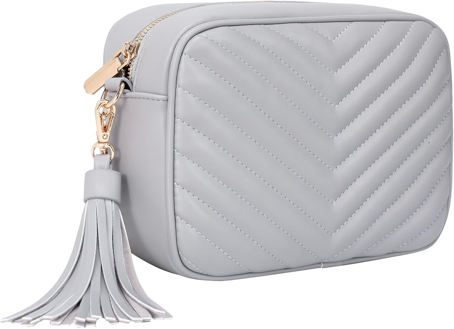 Daisy Rose Quilted Shoulder Cross Body Bag & Detachable Tassel, PU Vegan Leather | Amazon (US)