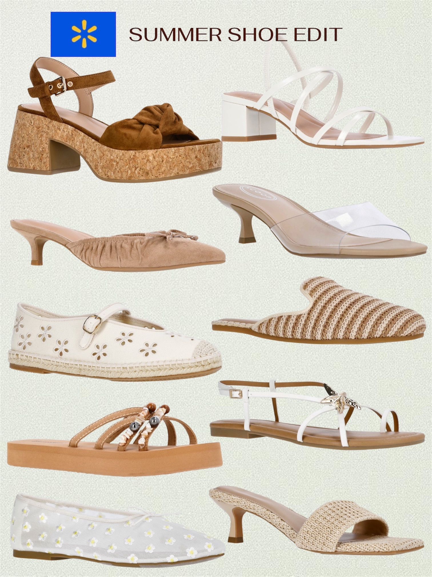 Neutral summer shoes from Walmart. All cute and budget-friendly styles for different occasions. These are some of the season’s hottest trends.

#LTKSeasonal #LTKWorkwear #LTKWedding