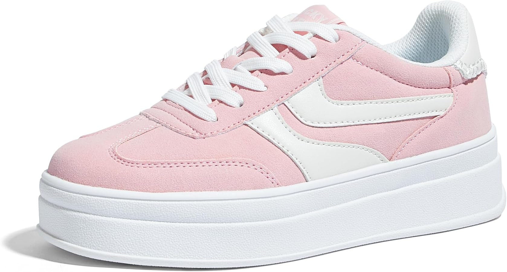 LUCKY STEP Platform Sneakers for Women Fashion Retro Thick Rubber Gum Sole Comfortable Tennis Ska... | Amazon (US)