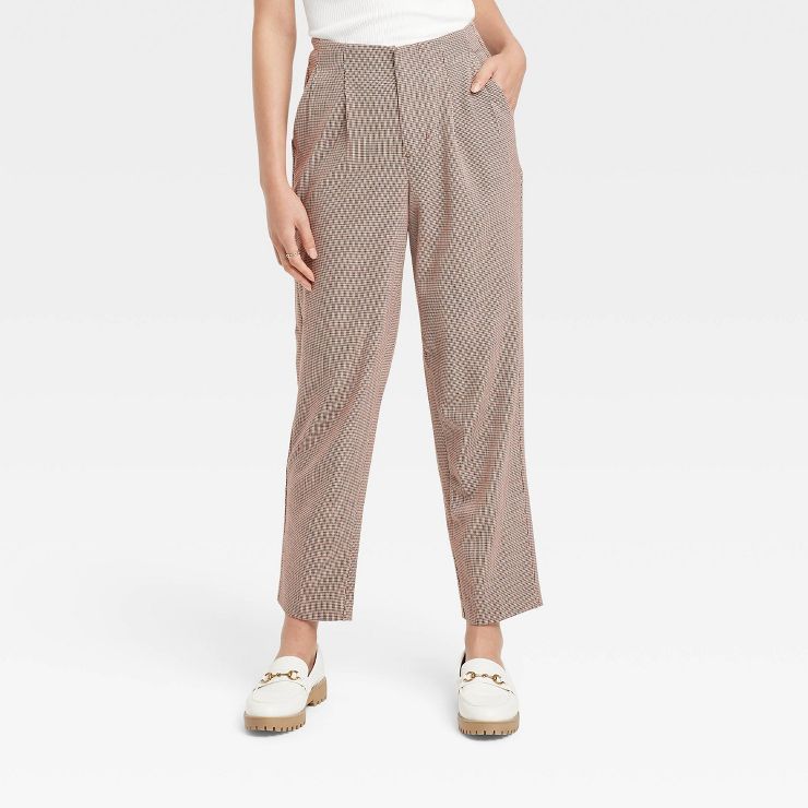 Women's High-Rise Relaxed Fit Tapered Ankle Trousers - A New Day™ | Target