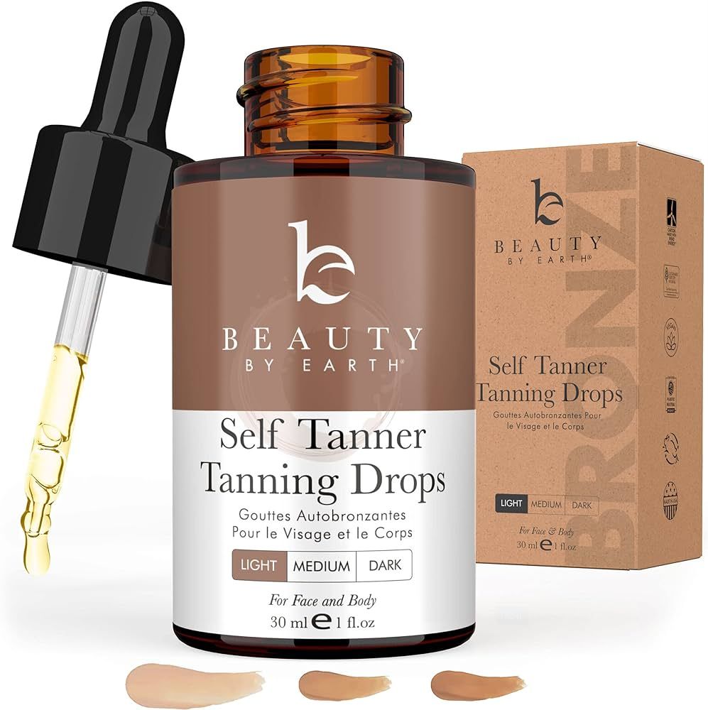Self Tanner Drops for Face Tanner, Sunless Tan, Body & Face Self Tanner Drops, Face Tanning Drops... | Amazon (US)