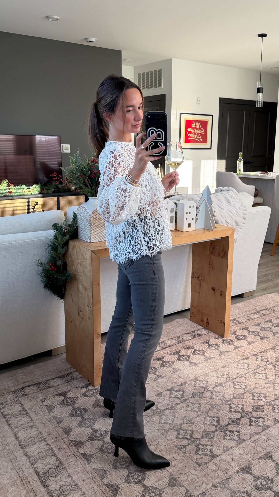 XS top 24 jeans! I cut them right before I took this pic🤪