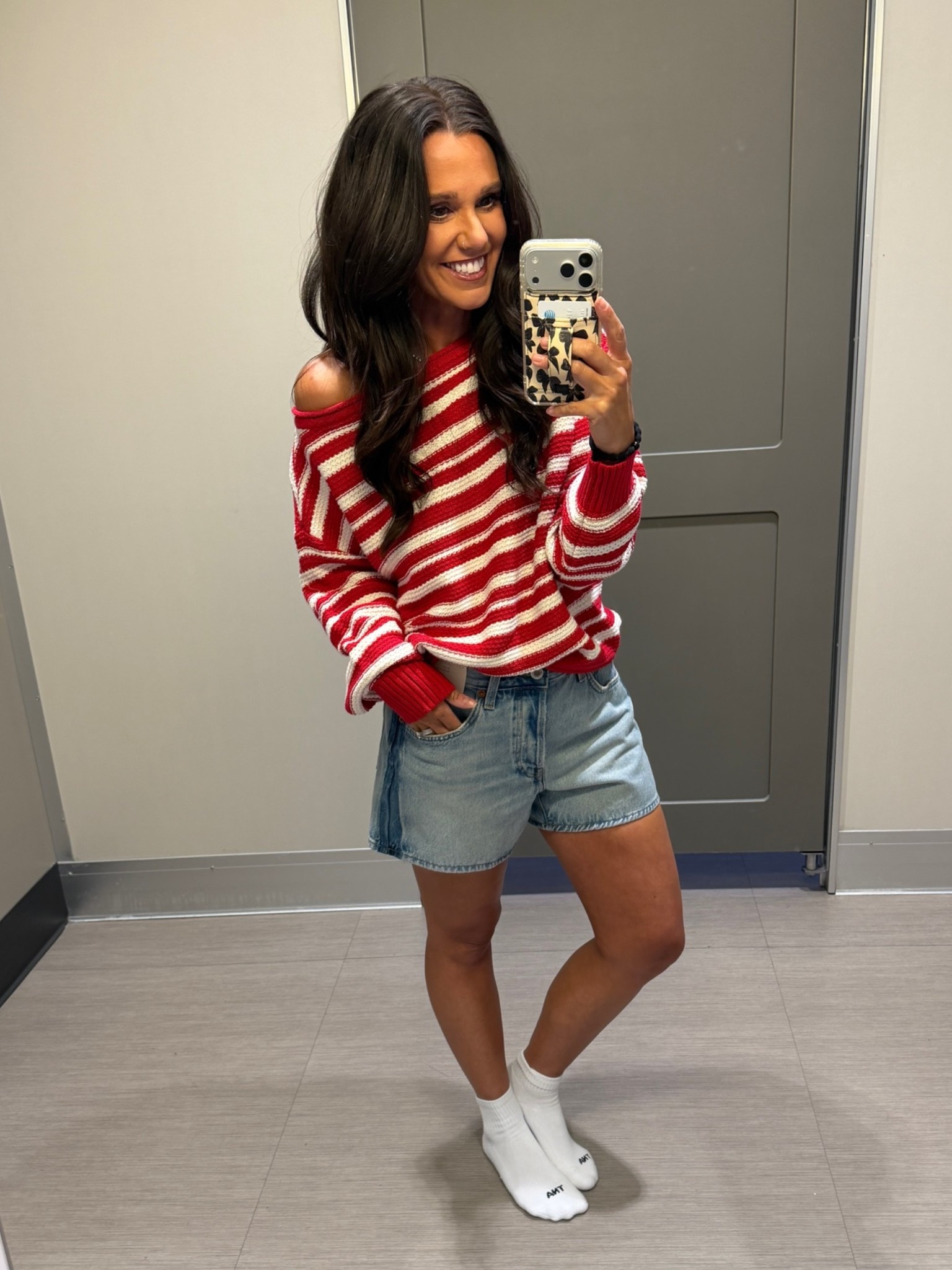 The perfect light weight sweater and shorts from @Target  for the cooler evenings. Wearing a small in the top and 2 in the shorts