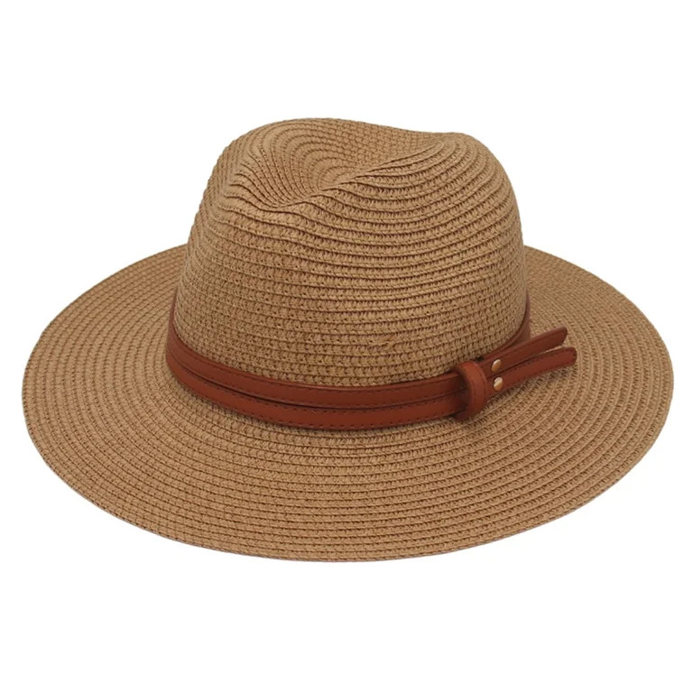 Kripyery Panama Hat Straw Weaving Folding Men Women Anti Sun Waterproof Travel Cap for Beach | Walmart (US)
