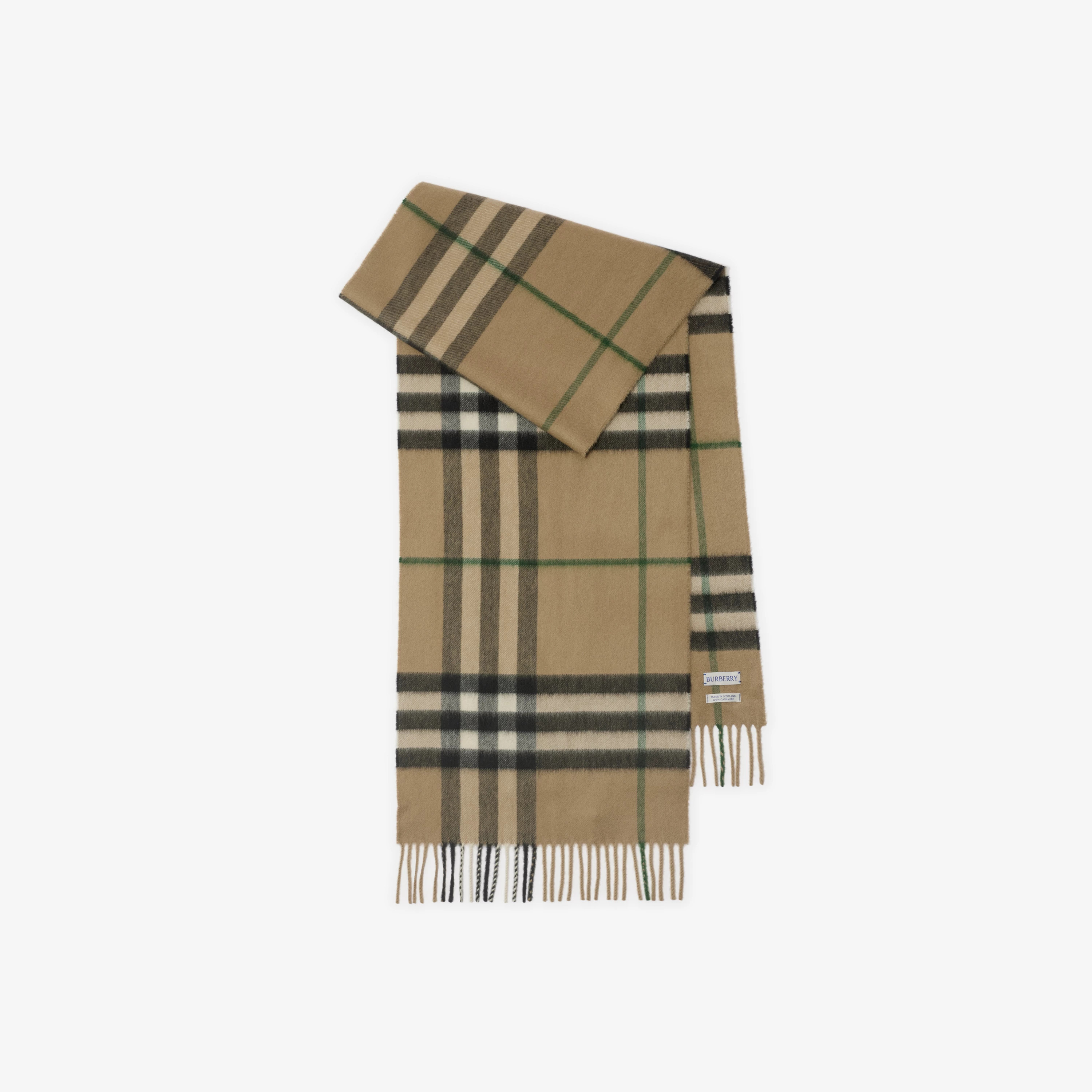 Check Cashmere Scarf in Linden | Burberry® Official | Burberry (UK)