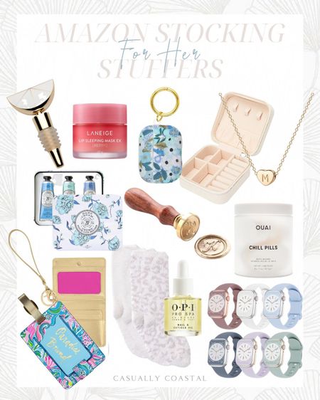 Fun Amazon stocking stuffers for the ladies in your life! 
- 
Amazon gifts for her, Amazon gift guide for women, Amazon gift guide for her, amazon stocking stuffers, stocking stuffers for her, stocking stuffers women, initial necklace, personalized gifts, jewelry box, travel case, wax hand stamp, bath bombs, lip mask, Laneige, Kate Spade wine stopper, luxury gifts, Lilly Pulitzer suitcase tag, silicone watch bands, OPI nail care, Barefoot Dreams socks, cozy socks, Airpod case, Rifle Paper, french hand cream, gift set, luxury beauty, amazon beauty gifts, amazon gifts under $25, amazon gifts under $20

#LTKHoliday #LTKGiftGuide #LTKfindsunder50