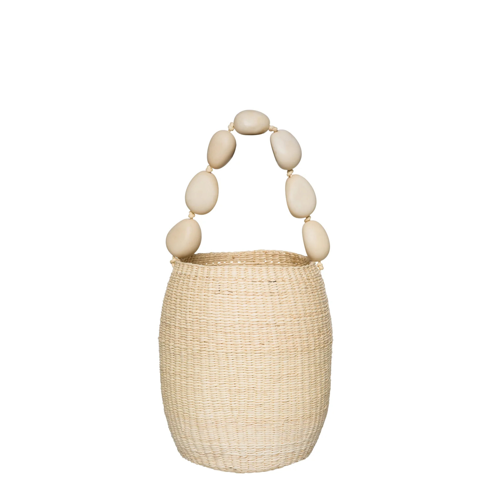 Puyo Toquilla Straw Bag with Tagua Bead Handle | Handwoven | Artesano | Artesano