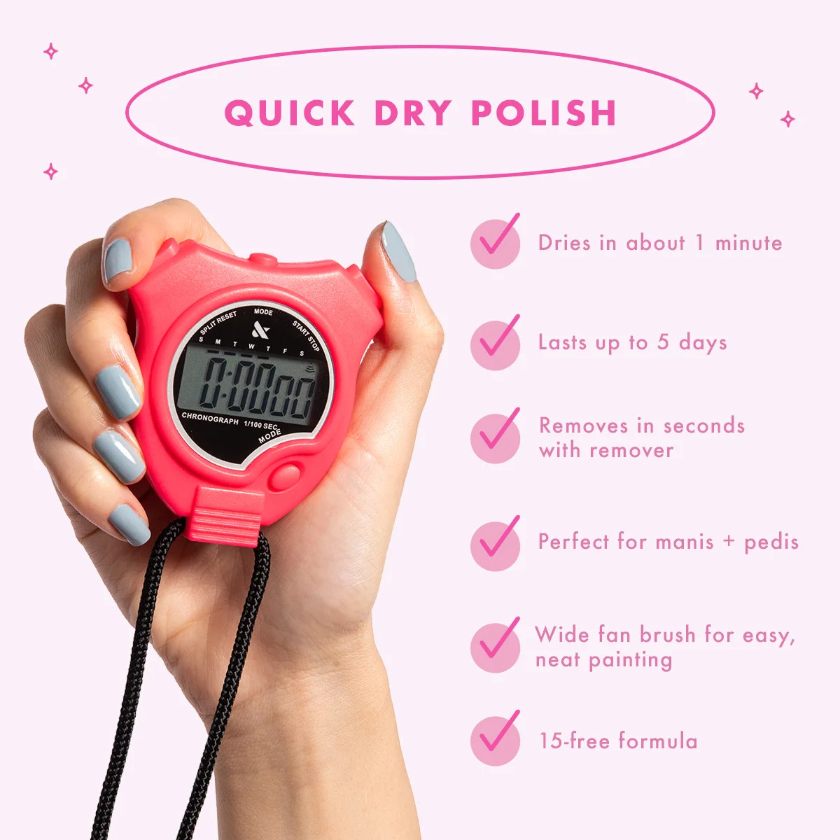 Olive & June Quick Drying Nail Polish, Pointe, Ballerina Pink, 0.3 fl oz - Walmart.com | Walmart (US)