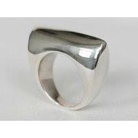 Chunky Ring, Sterling Silver Ring, 925 Big Geometric Square Thick Ring, Big Ring | Etsy (US)