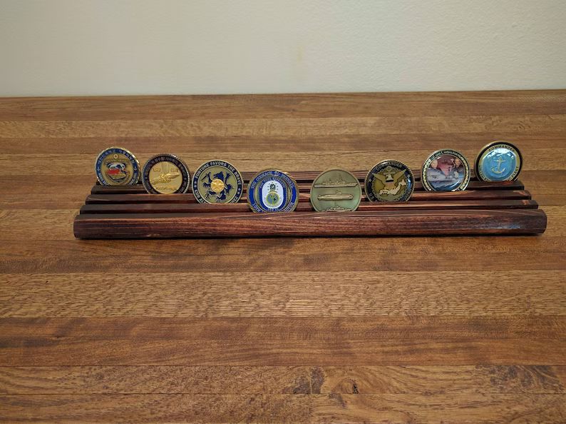 36 Coin Challenge Coin Holder Mahogany Stain-vet Made ships | Etsy | Etsy (US)