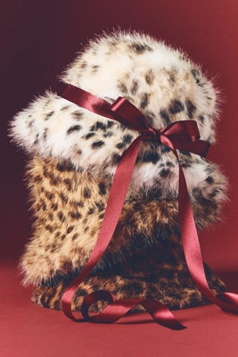 Fuzzy Faux Fur Animal Print Bucket Hat | Anthropologie (US)