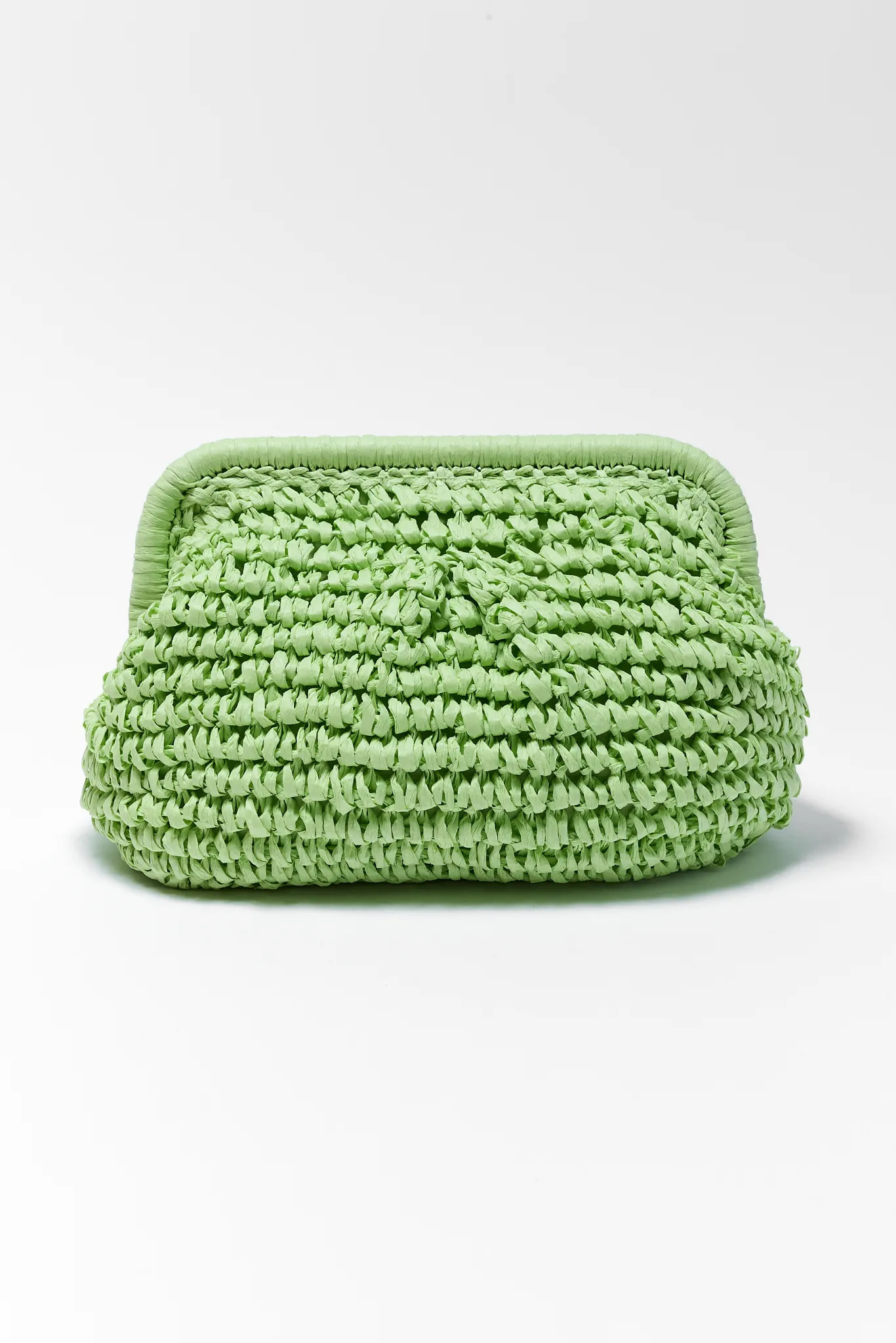 Anna Green Woven Raffia Bag | Avara