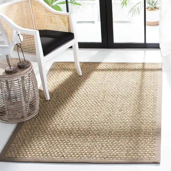 SAFAVIEH Natural Fiber Marina Basketweave Seagrass Rug - 6' x 6' Round - Natural/Ivory | Bed Bath & Beyond