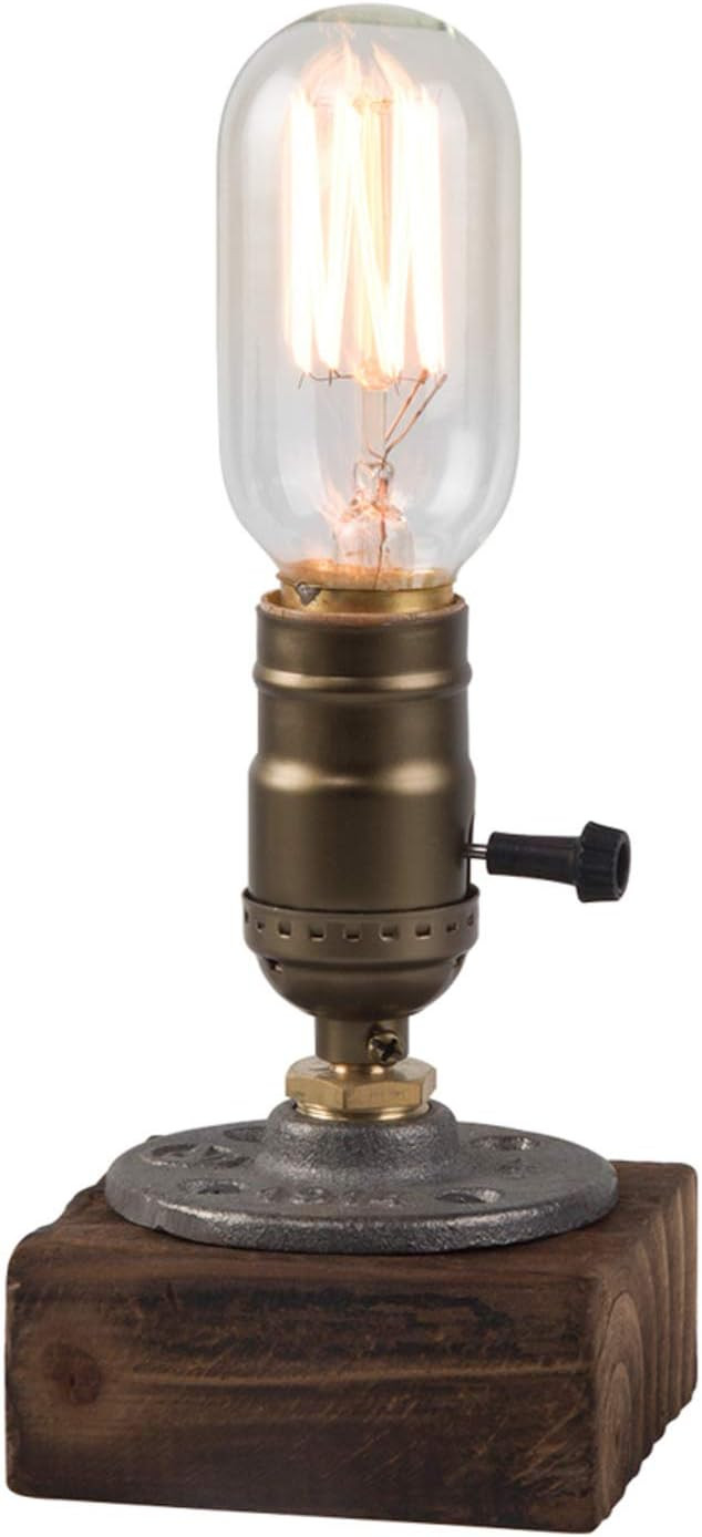 OuXean Vintage Table Lamp, Industrial Dimmable Nightlight Steampunk Desk Lamp with E26 Lamp Holde... | Amazon (US)