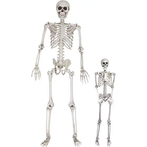Halloween Life Size Skeleton Value 2 Pack - Adult (5' 4") and Child (3') Decorations w Bending Jo... | Walmart (US)