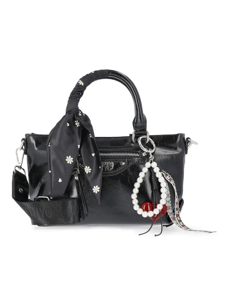 Madden NYC Women's Small Top Handle Satchel, Black | Walmart (US)