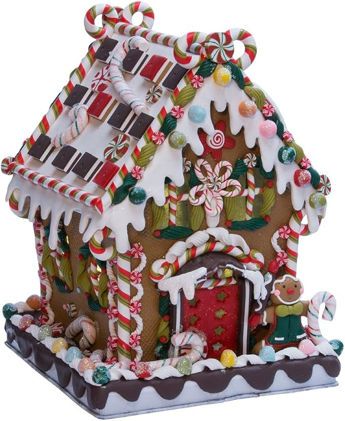 Kurt Adler 8 5/8-Inch Claydough and Metal Candy House with C7 UL Lighted Decorations | Amazon (US)